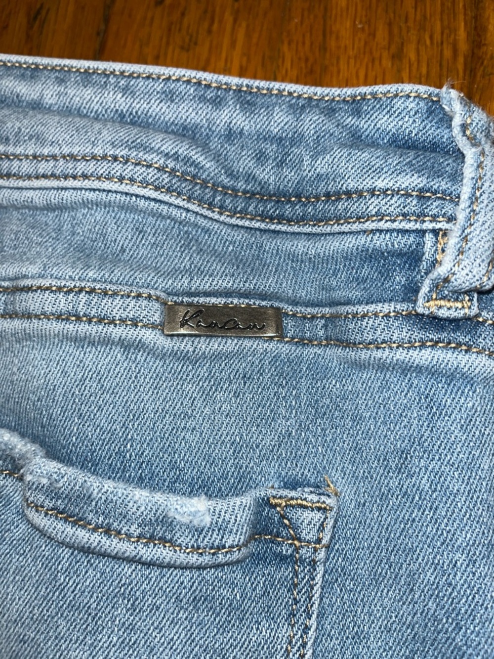 KanCan Light Wash Flared Women’s Jeans - High Rise, Raw Hem Size 29 - Picture 10 of 11